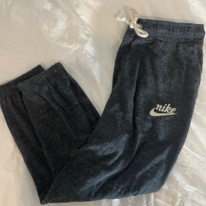 Nike Charcoal cropped joggers with draw string